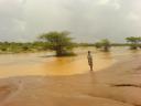 Refugee in flooded Dadaab